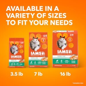 IAMS Proactive Health Adult Hairball Care Dry Cat Food with Chicken and Salmon, 16 lb. Bag