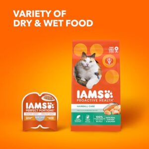 IAMS Proactive Health Adult Hairball Care Dry Cat Food with Chicken and Salmon, 16 lb. Bag