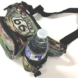 Explorer Large Polyester Waist Fanny Bag Purse Pack Men Women Girl Kids Outdoors Running Climbing Cute Fashion Waterproof Water Bottle Holder (Large/16 x 6 x 4-Inch, Route66)