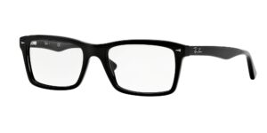 ray-ban rx5287 square prescription eyewear frames, black/demo lens, 54 mm