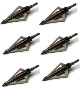 gpp 125 grain fixed three blade broadheads, (6 per pack), compatible with crossbow and compound bow