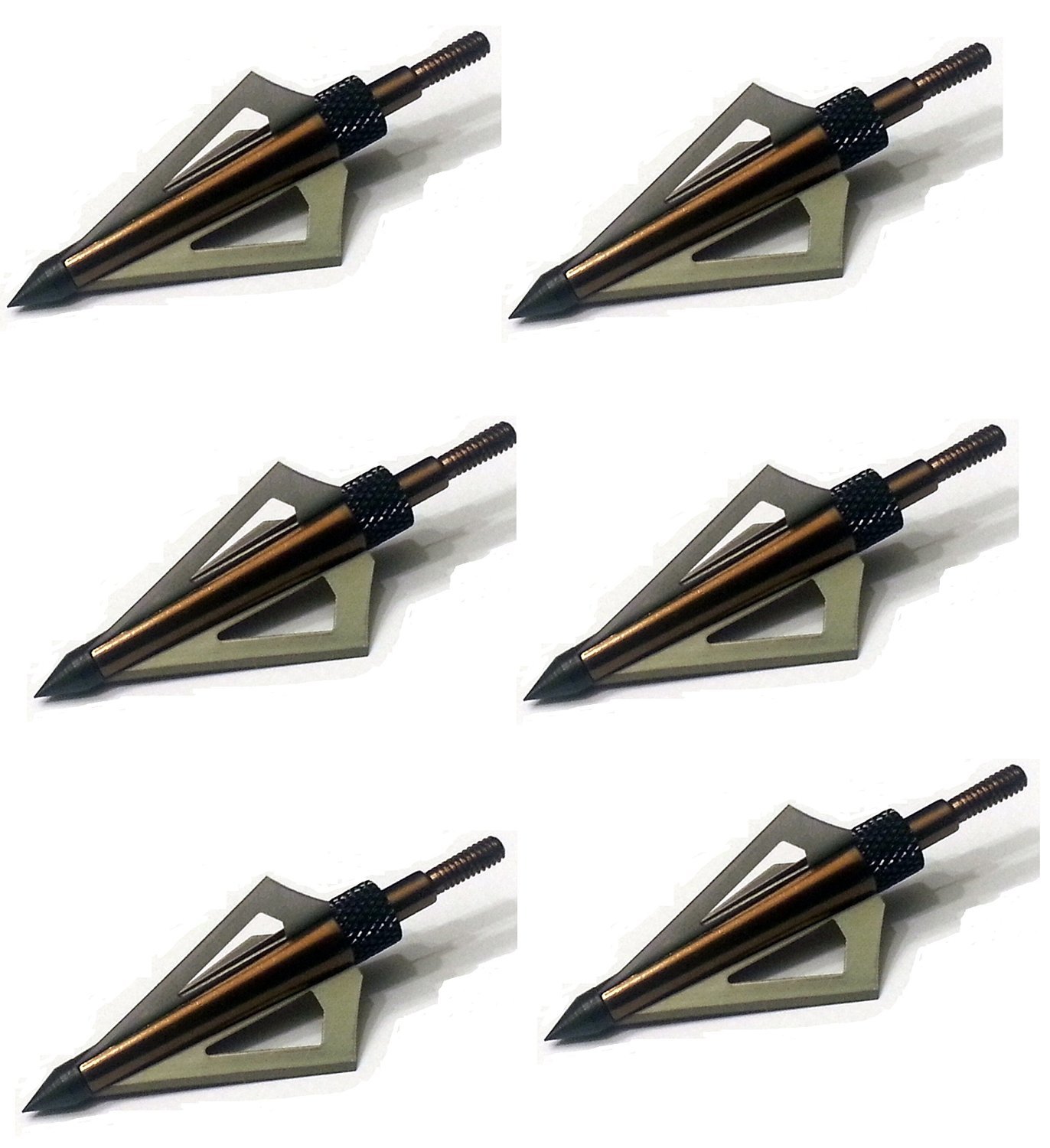 GPP 125 Grain Fixed Three Blade Broadheads, (6 Per Pack), Compatible with Crossbow and Compound Bow