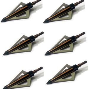 GPP 125 Grain Fixed Three Blade Broadheads, (6 Per Pack), Compatible with Crossbow and Compound Bow