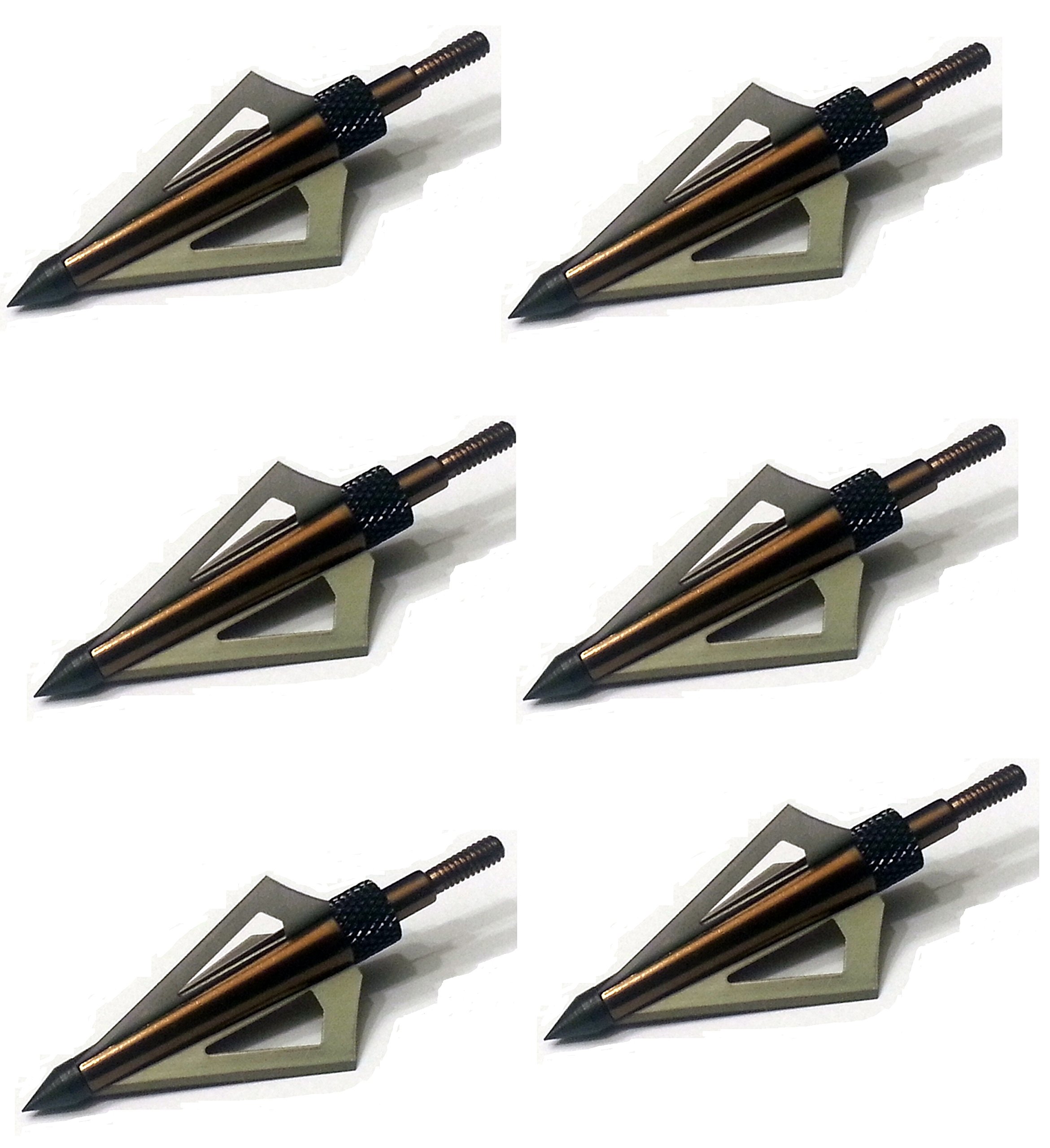 GPP 125 Grain Fixed Three Blade Broadheads, (6 Per Pack), Compatible with Crossbow and Compound Bow