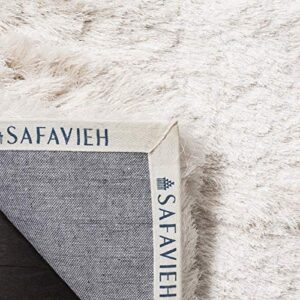 SAFAVIEH Paris Shag Collection Area Rug - 6' x 9', Ivory, Handmade Silken Glam, 2.5-inch Thick Ideal for High Traffic Areas in Living Room, Bedroom (SG511-1212)