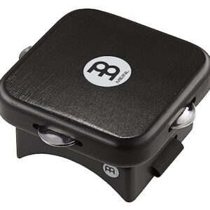 Meinl Percussion Knee Tap with Tambourine Jingles for Cajon Players, Includes Adjustable Strap — NOT Made in China — Play with Your Hands, Hollow Hardwood Body, 2-Year Warranty, Black (KP-JT-BK)