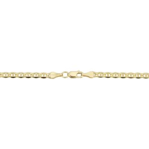 Kooljewelry 14k Yellow Gold Filled Solid Mariner Link Chain Necklace (3.3 mm,30 inch)