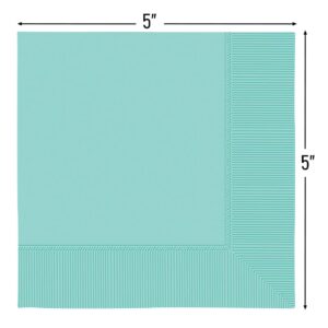 Stylish Robin's Egg Blue 2-Ply Beverage Napkins - 5"x5" (Pack of 40) - Splendid Touch for Events, Parties & Celebrations, Uniquely Stylish & Durable