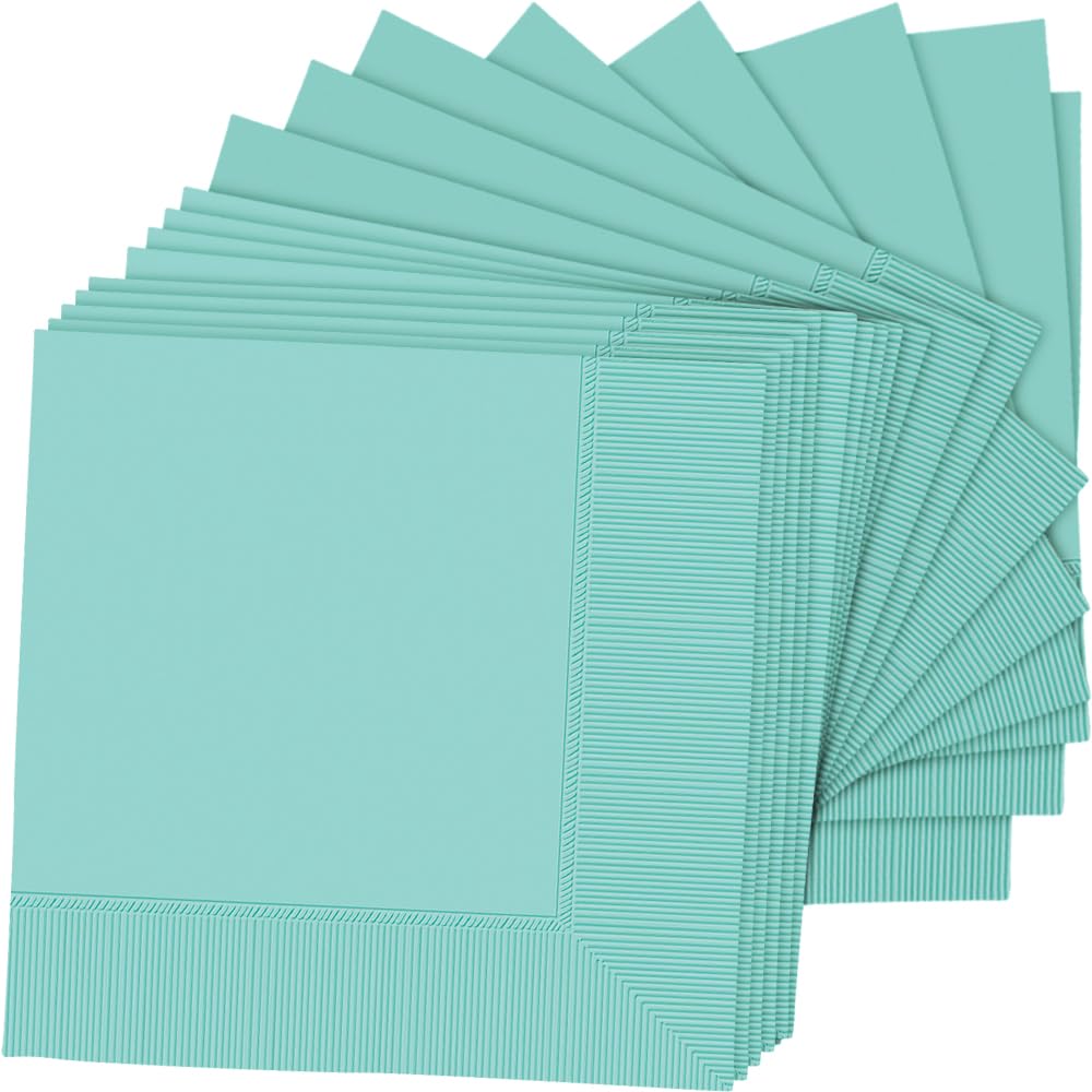 Stylish Robin's Egg Blue 2-Ply Beverage Napkins - 5"x5" (Pack of 40) - Splendid Touch for Events, Parties & Celebrations, Uniquely Stylish & Durable