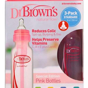 Dr Browns Natural Flow Standard Pink 4oz Bottle- 3 Pack