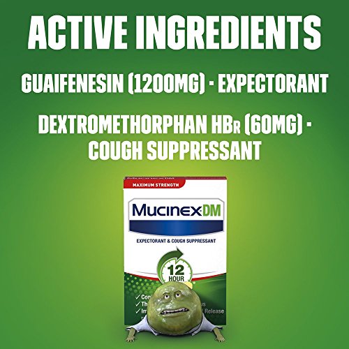 Mucinex DM Maximum Strength 12-Hour Expectorant and Cough Suppressant Tablets, 28 Count