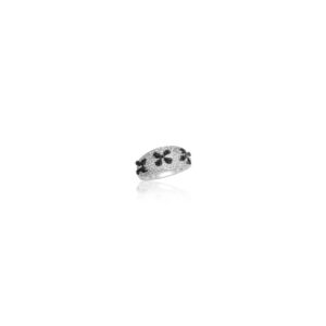 Vogati 0.02 Cts Black Diamond Ring in Silver with Black Rhodium - Valentine's Day Sale