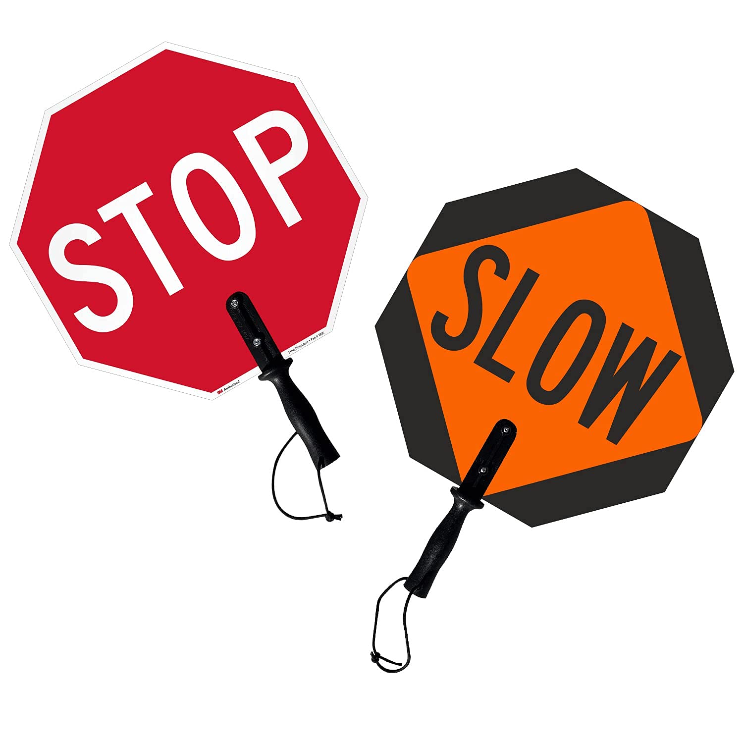 SmartSign "Stop - Slow" Double Sided Paddle | 18" 3M Engineer Grade Reflective Aluminum