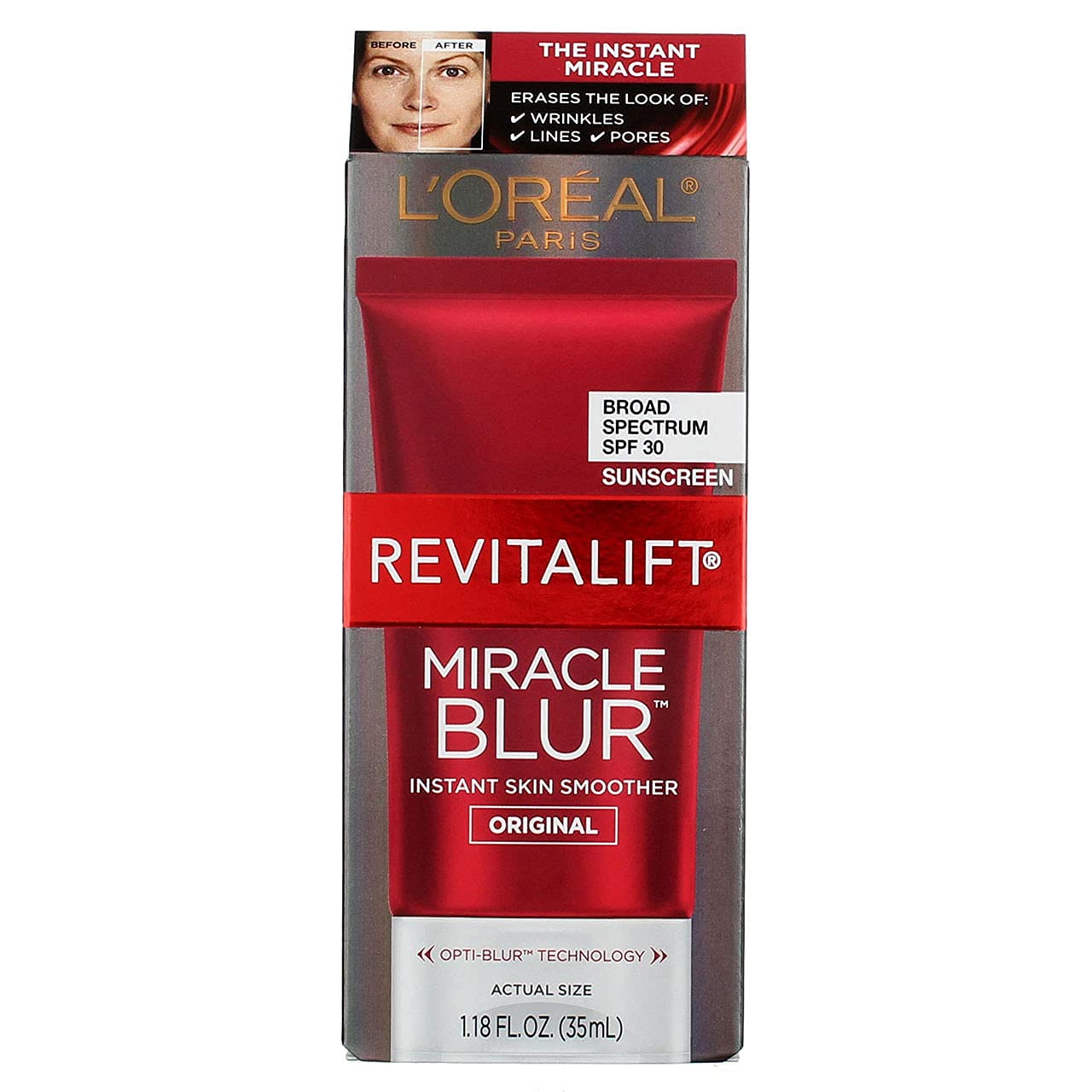 Loreal Revitalift Miracle Blur Instant Skin Smoother Original 1.18 fl oz - Pack of 2