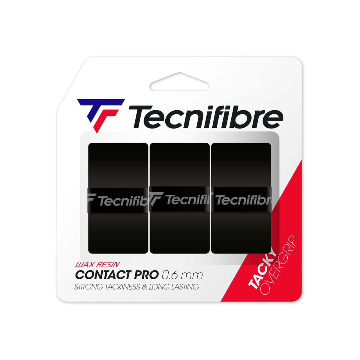 Tecnifibre Pro Contact Tennis Overgrip 3 Pack (Black)