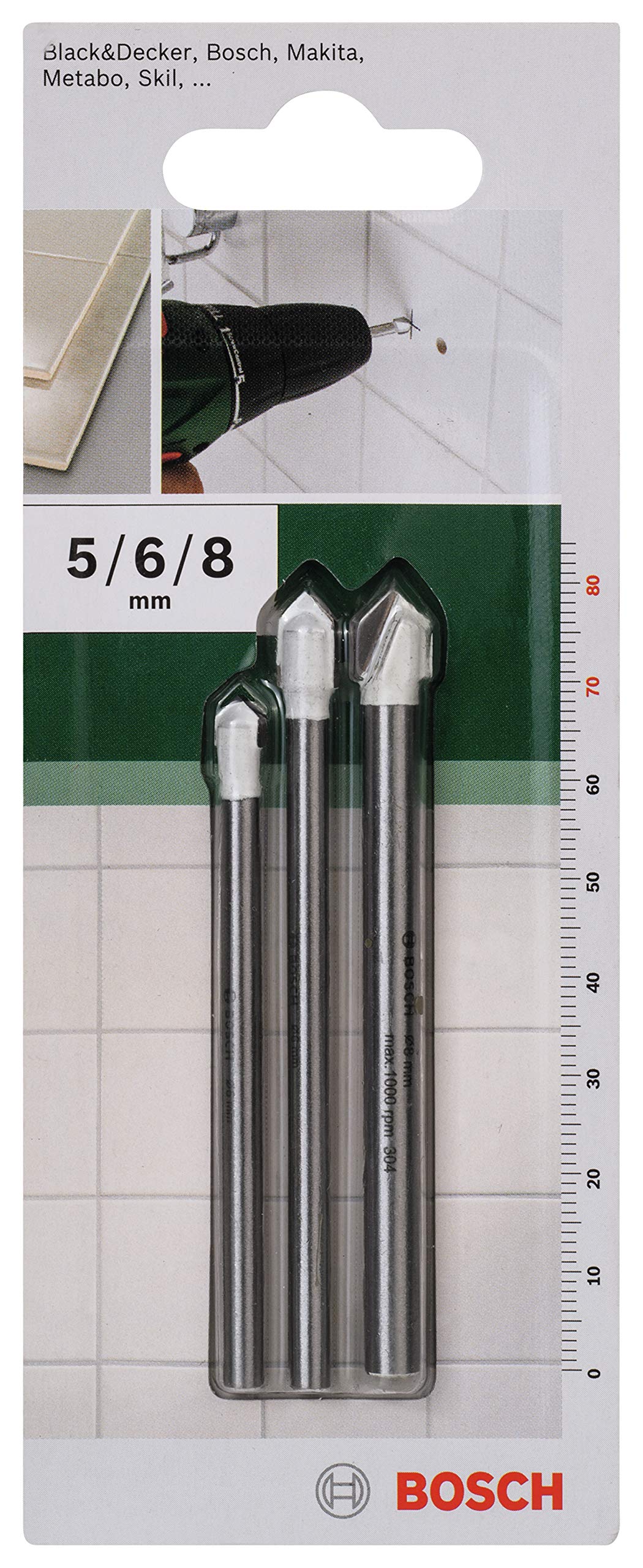 Bosch 2609255588 Tile Drill Bit Set (3 Pieces)