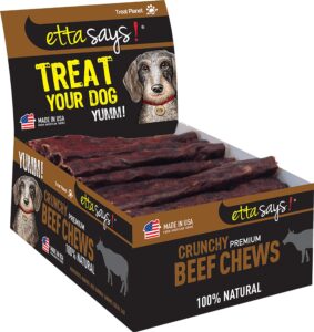 etta says natural crunchy beef chews dog treats, 36 count