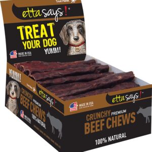 Etta Says Natural Crunchy Beef Chews Dog Treats, 36 Count