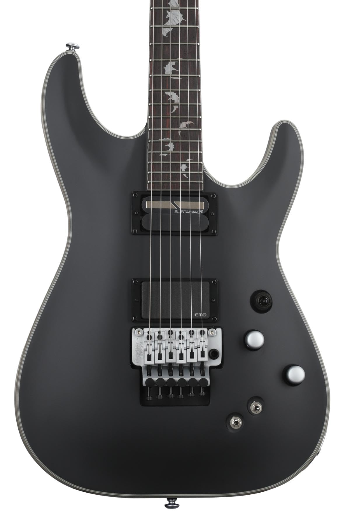 Schecter Damien Platinum 6 with Floyd Rose and Sustaniac - Satin Black