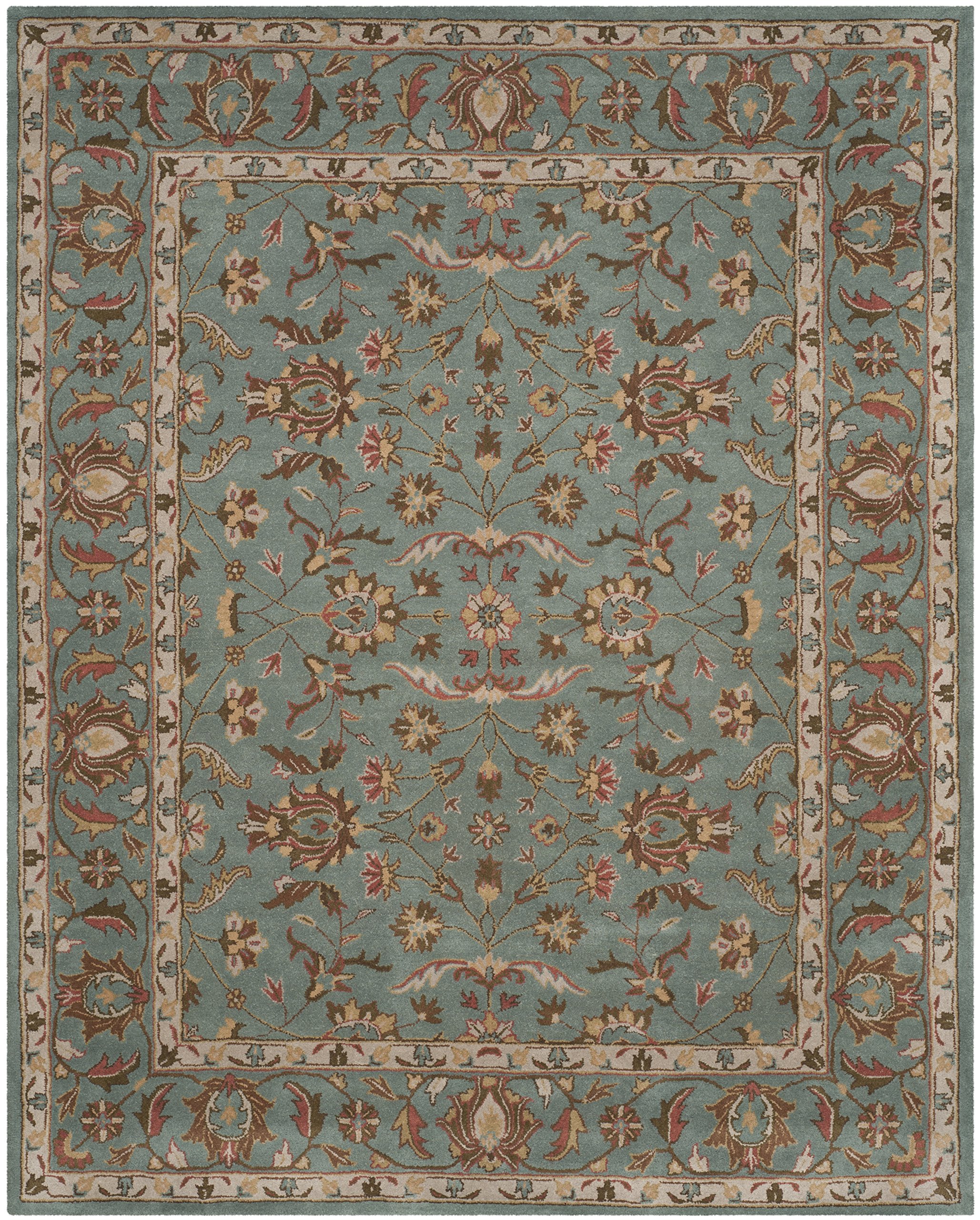 SAFAVIEH Heritage Collection Area Rug - 9' x 12', Blue & Blue, Handmade Traditional Oriental Wool, Ideal for High Traffic Areas in Living Room, Bedroom (HG969A)