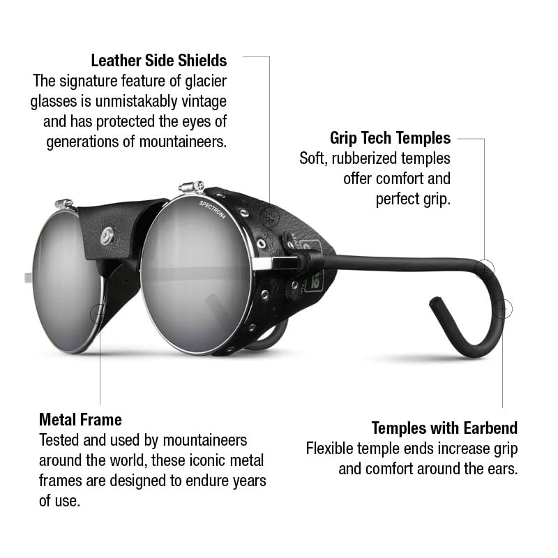 Julbo Vermont Classic Mountaineering Sunglasses with Spectron 4 Polycarbonate Lenses and Total Cover Eye Protection