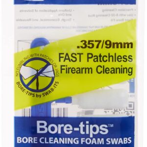 .357cal/.38cal/.380cal/9mm Gun Cleaning Bore-tips® by Swab-its®: Barrel Cleaning Swabs