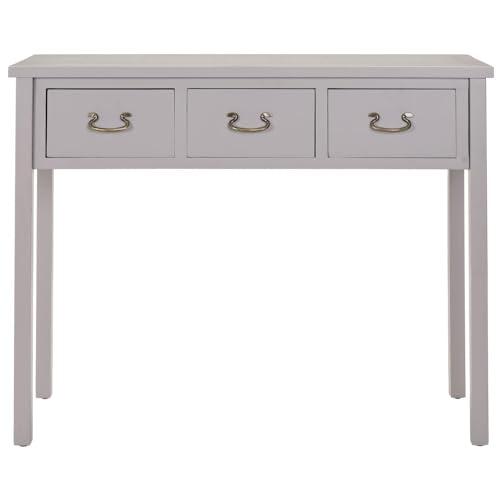 SAFAVIEH Home Collection Cindy Farmhouse Quartz Grey 3-Drawer Console Table