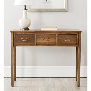 SAFAVIEH Home Collection Cindy Farmhouse Quartz Grey 3-Drawer Console Table