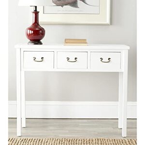 SAFAVIEH Home Collection Cindy Farmhouse Quartz Grey 3-Drawer Console Table