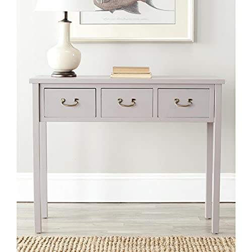 SAFAVIEH Home Collection Cindy Farmhouse Quartz Grey 3-Drawer Console Table