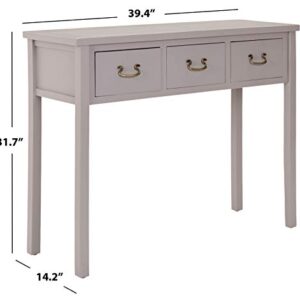 SAFAVIEH Home Collection Cindy Farmhouse Quartz Grey 3-Drawer Console Table