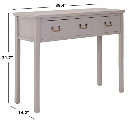 SAFAVIEH Home Collection Cindy Farmhouse Quartz Grey 3-Drawer Console Table