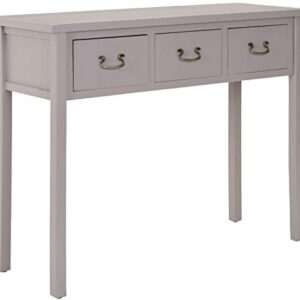 SAFAVIEH Home Collection Cindy Farmhouse Quartz Grey 3-Drawer Console Table