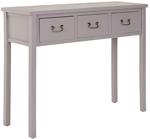 SAFAVIEH Home Collection Cindy Farmhouse Quartz Grey 3-Drawer Console Table