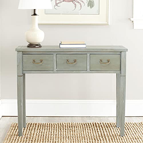 SAFAVIEH Home Collection Cindy Farmhouse Quartz Grey 3-Drawer Console Table