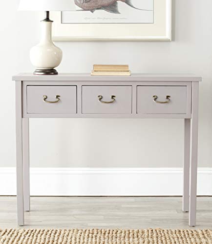 SAFAVIEH Home Collection Cindy Farmhouse Quartz Grey 3-Drawer Console Table