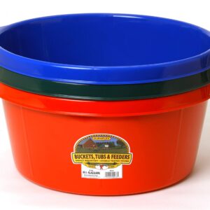 Little Giant® Plastic All-Purpose Tub | Plastic Pond Tub | Feed Tub | Durable Plastic Livestock Feeding Pan with Hand Grips | Made in USA | 6.5 Gallons | Green