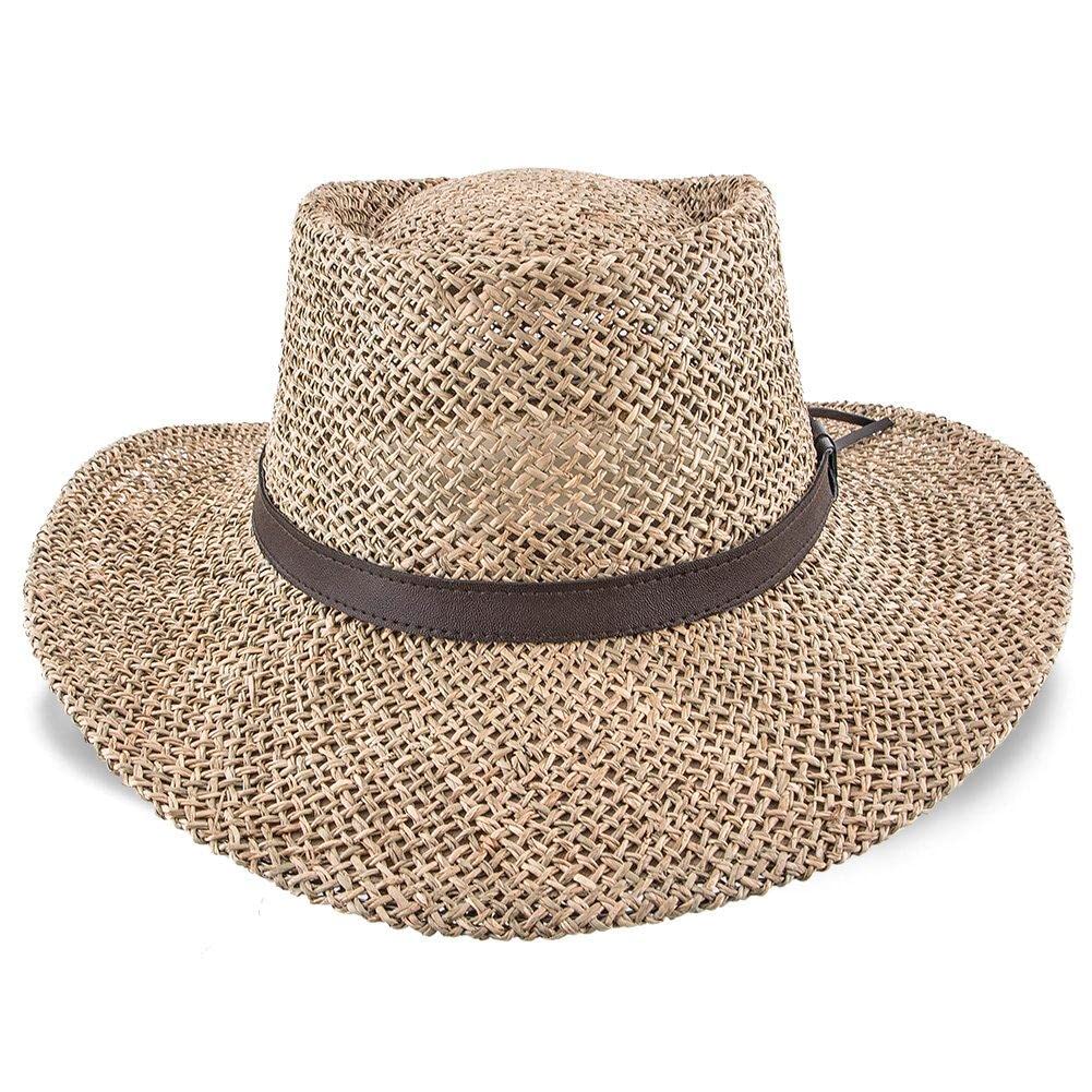 Stetson Men's Gambler Straw Cowboy Wheat Hat, Seagrass, Large/X-Large