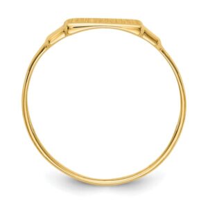 IceCarats 14K Yellow Gold Custom Engraved Signet Ring Handmade Personalized Monogram Initial Letter Band Size 3