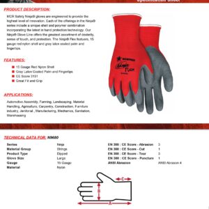 Memphis N9680 Red Ninja Flex Gloves, 15 Gauge, Size Large, (12 Pair)