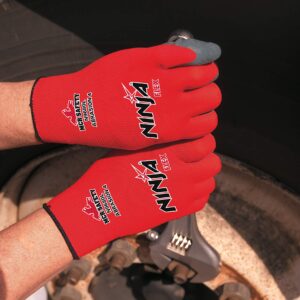 Memphis N9680 Red Ninja Flex Gloves, 15 Gauge, Size Large, (12 Pair)