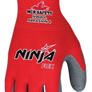 Memphis N9680 Red Ninja Flex Gloves, 15 Gauge, Size Large, (12 Pair)