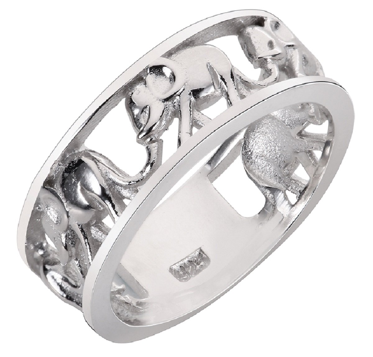 CloseoutWarehouse 925 Sterling Silver Elephant Family Migration Ring Size 6