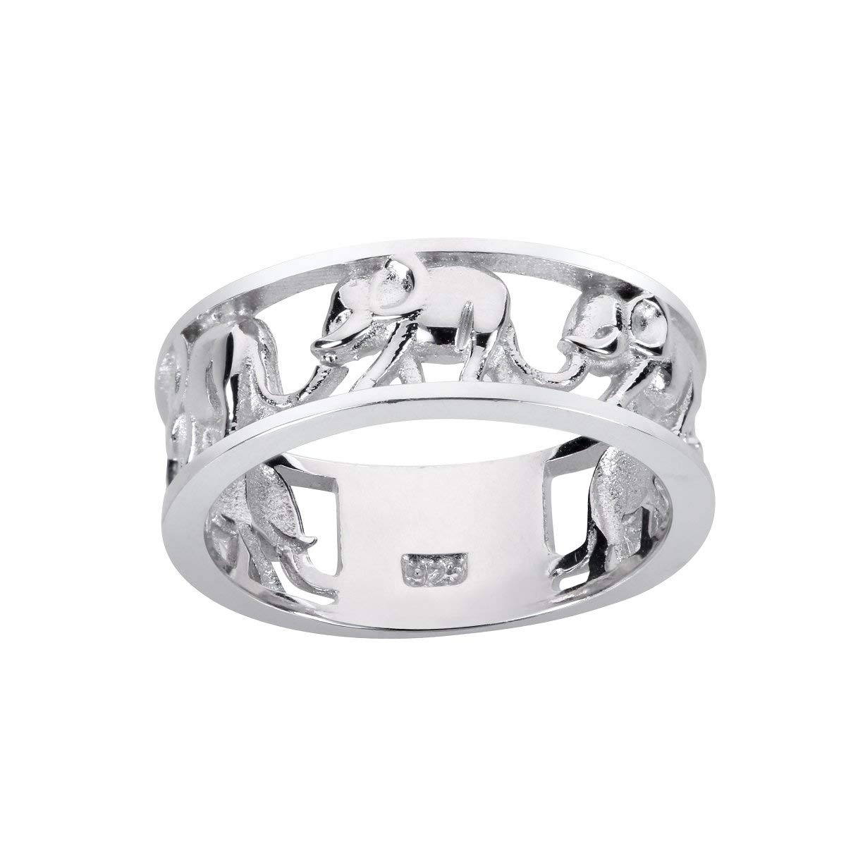 CloseoutWarehouse 925 Sterling Silver Elephant Family Migration Ring Size 6