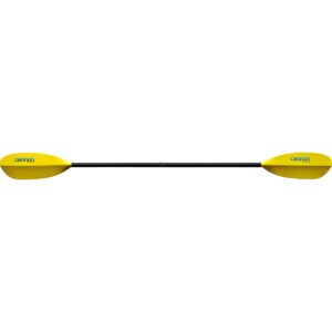 cannon paddles wave fx kayak paddle with yellow fiberglass reinforced polymer blades (2-piece), black/yellow, 240cm