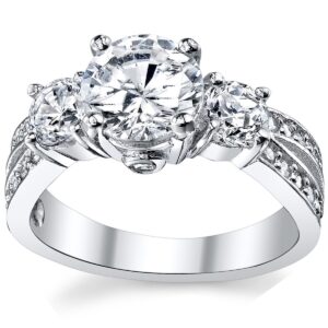 1.50 Carat Round Cubic Zirconia " Past, Present, Future" Sterling Silver 925 Wedding Engagement Ring 6