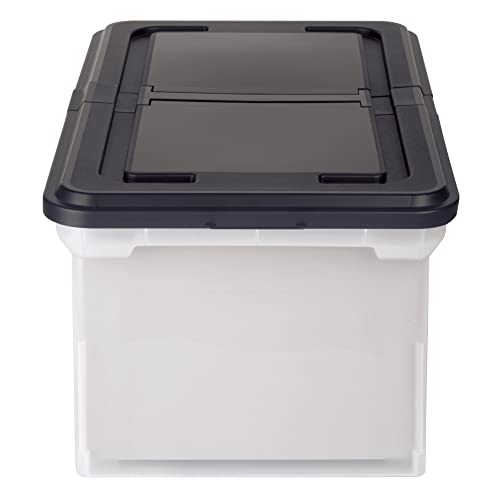 Office Depot Stackable File Tote Box, Letter Size, 14 1/4in. x 23 3/8in. x 10 7/8in., Black/Clear, 139732