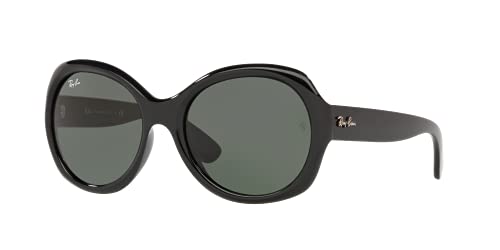 Ray-Ban Women's RB4191 Round Sunglasses, Black/Green, 57 mm