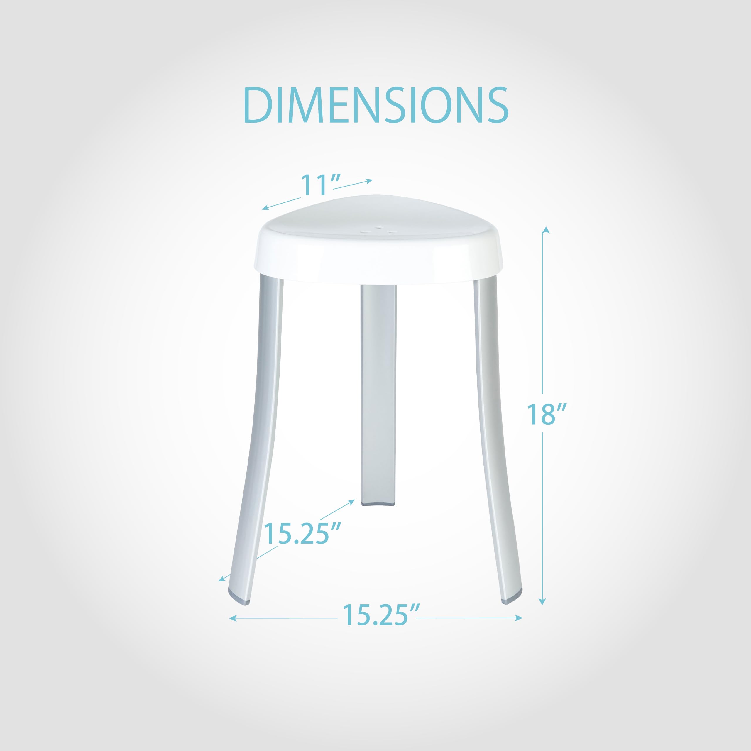 Better Living Products 70060 SPA Seat Shower Stool with Rust Proof Aluminum Legs, White,15.25" x 15.25" x 18"