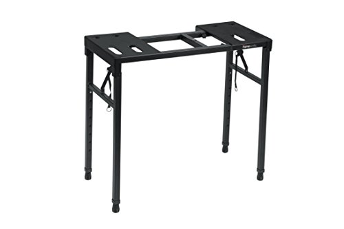 Gator Frameworks Keyboard and Audio Utility Table with Multi Point Adjustability and Built in Leveling Bubble; Min/Max Height - 26"/44" (GFW-UTILITY-TBL), Black